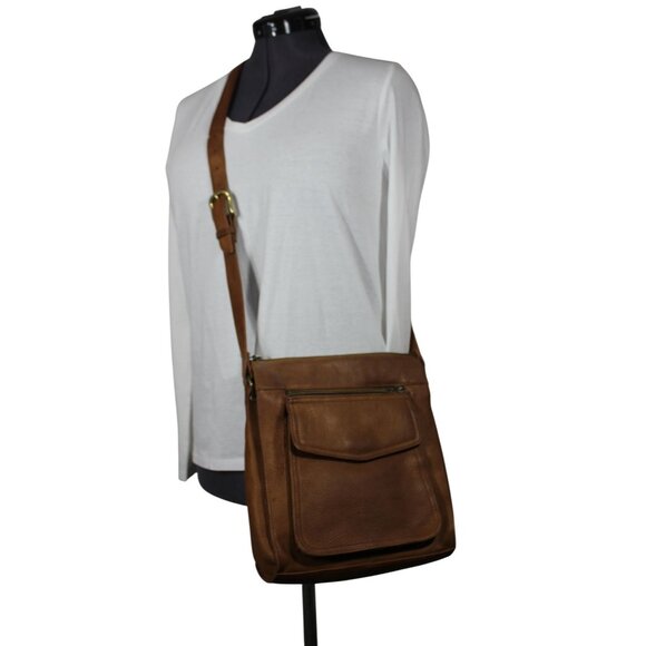 Fossil 1954 women's brown full grain leather crossbody satchel bag - Picture 16 of 16
